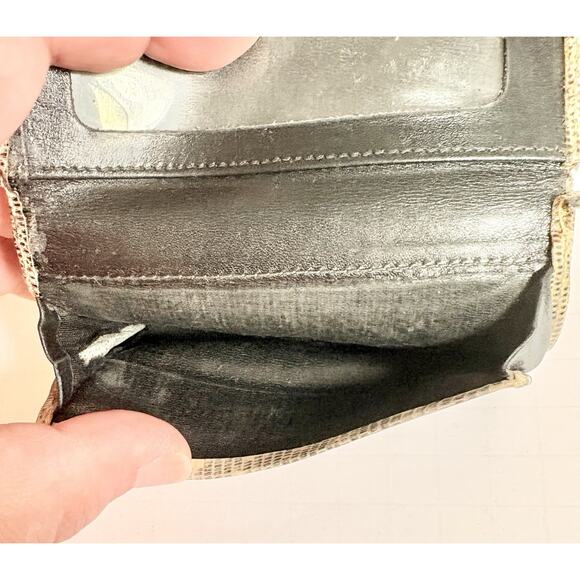 Vintage Givenchy Slim ID Wallet Bi Fold Brown Leather Magnetic Close Worn See - Picture 6 of 11